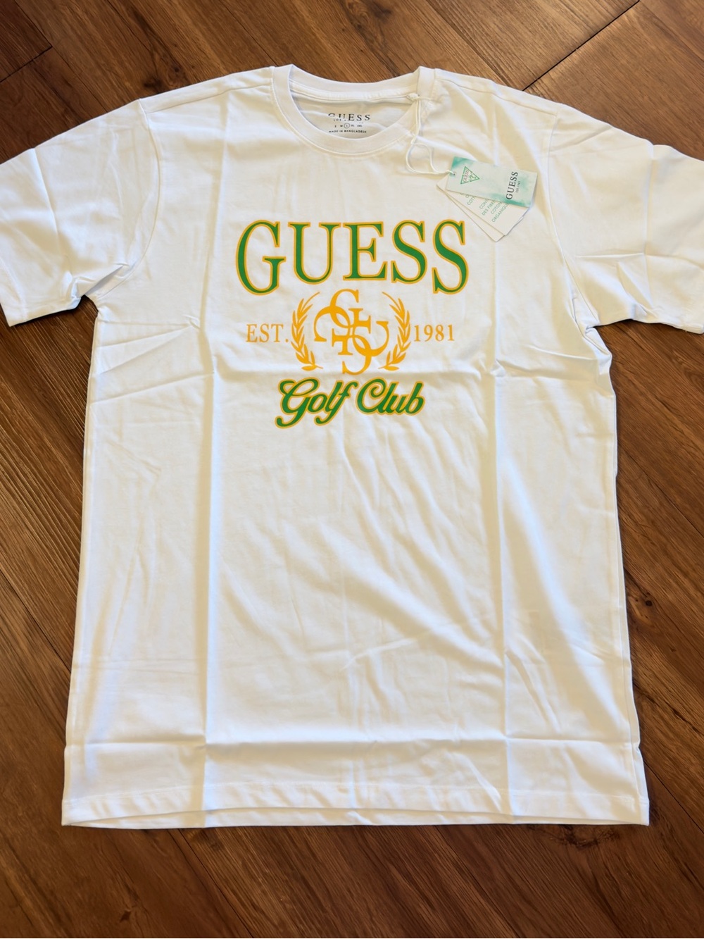 GUESS Men's White Golf Club Logo T-Shirt
